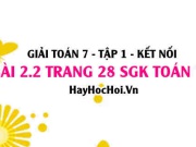 Bài 2.2 SGK Toán 7 tập 1 Kết nối tri thức